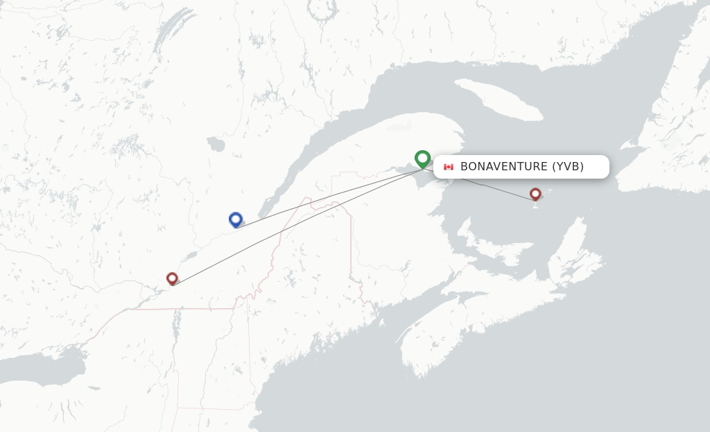 Direct (nonstop) flights from Bonaventure Airport (YVB)