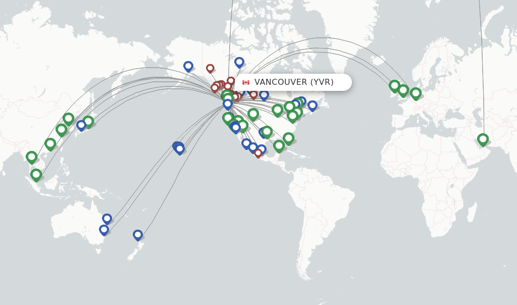 Air Canada flights from Vancouver, YVR