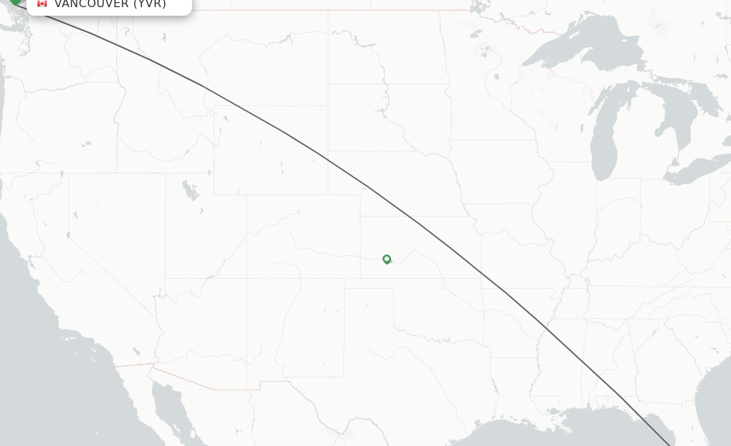 Direct (nonstop) flights from Vancouver to Miami schedules