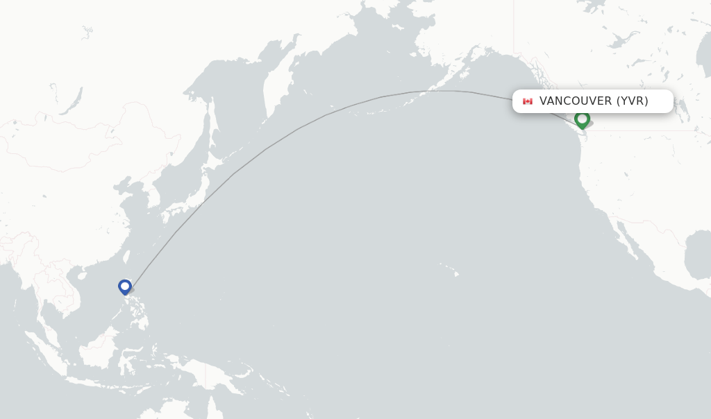 Philippine Airlines flights from Vancouver, YVR