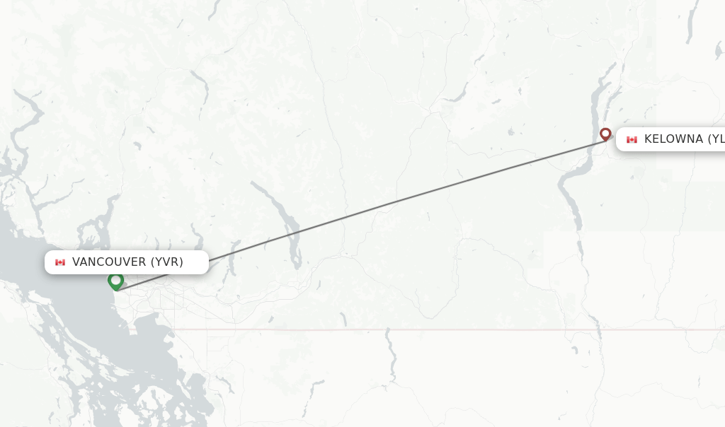 Direct (nonstop) flights from Vancouver to Kelowna schedules