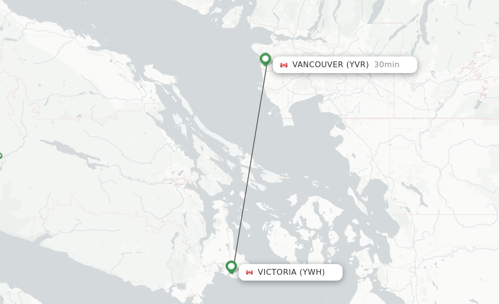 Direct (nonstop) flights from Victoria to Vancouver schedules