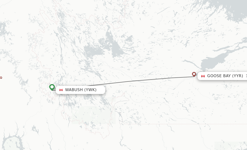 Direct (nonstop) flights from Wabush to Goose Bay schedules