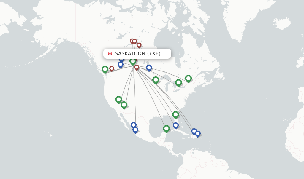 Direct (nonstop) flights from Saskatoon to Mazatlan schedules