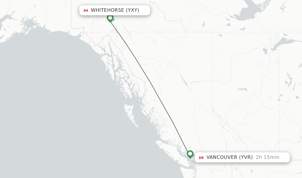 Direct (nonstop) flights from Whitehorse to Vancouver schedules