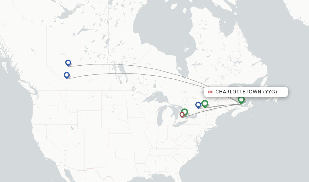 Direct (nonstop) flights from Charlottetown to Puerto Plata schedules