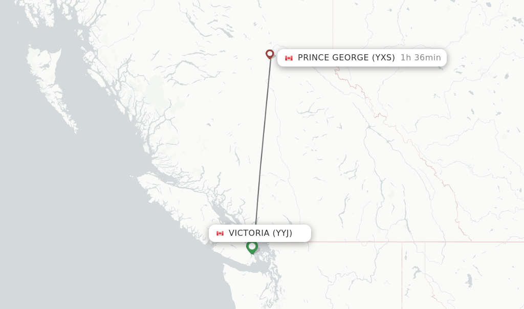 Direct (nonstop) flights from Victoria to Prince schedules