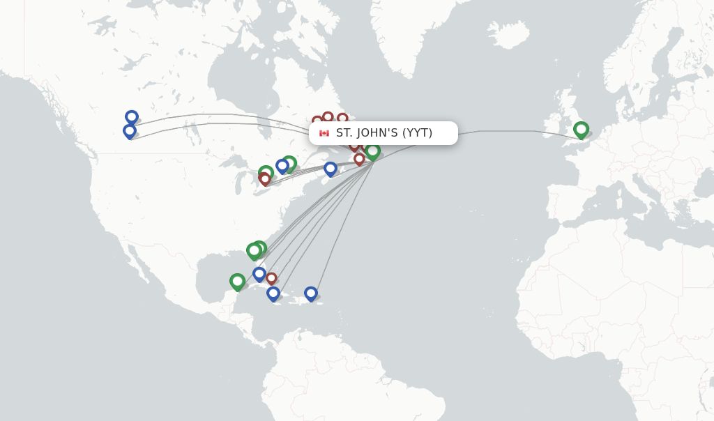 Air Canada flights from St. John's, YYT