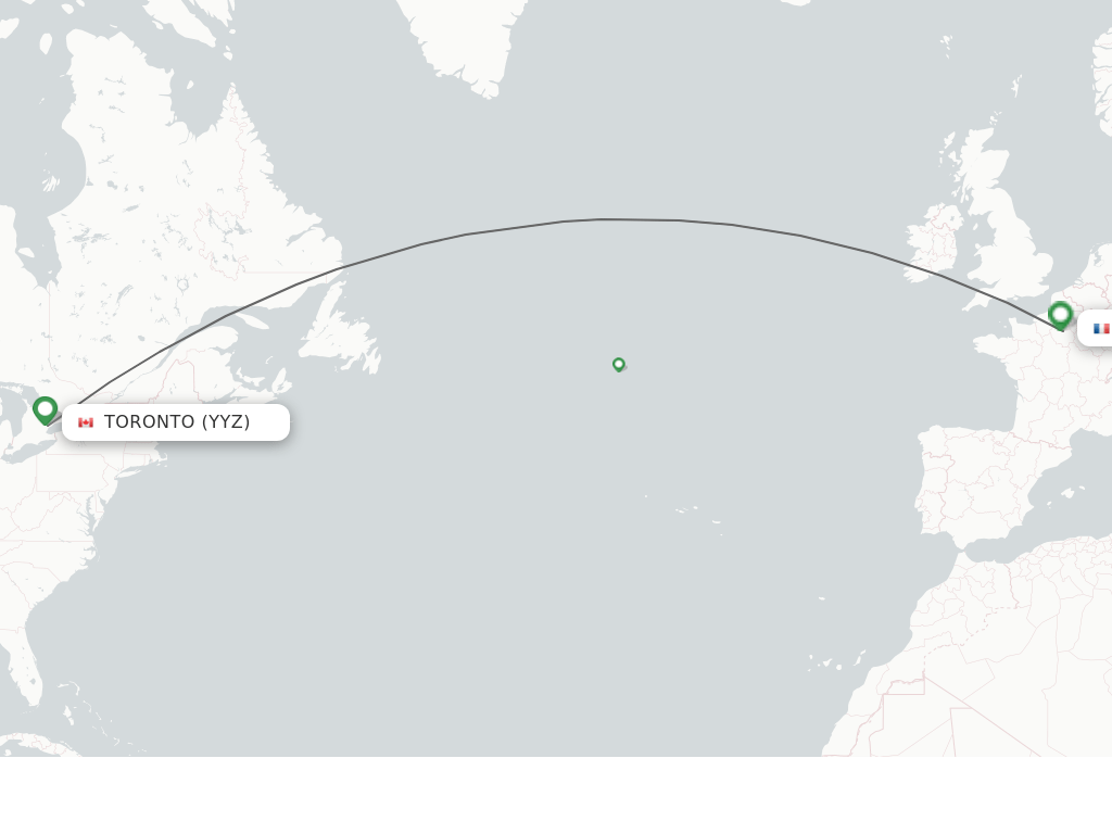 Direct (nonstop) flights from Toronto to Paris schedules