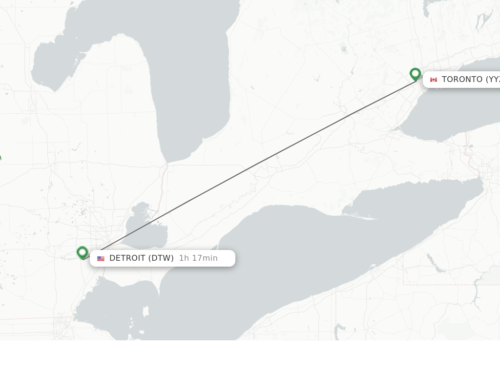 Direct (nonstop) flights from Toronto to Detroit schedules