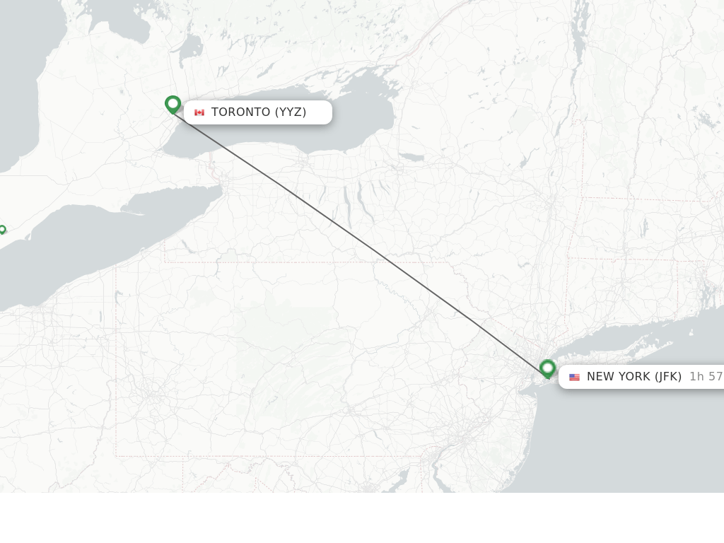 Direct (nonstop) flights from Toronto to New York schedules