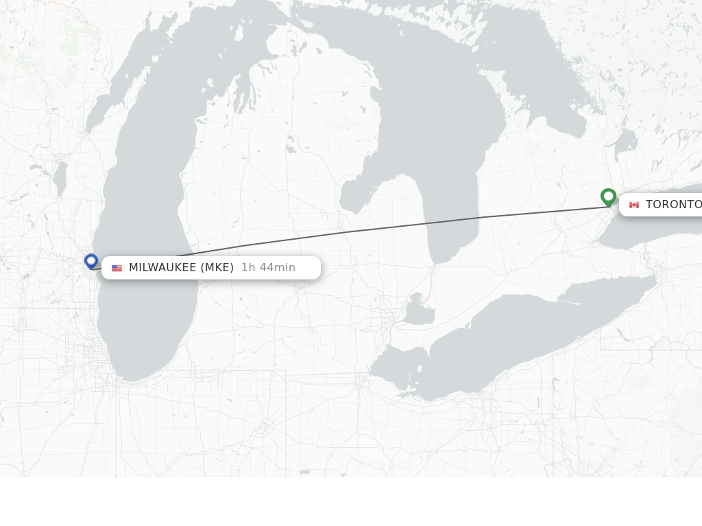 Direct (nonstop) flights from Toronto to Milwaukee schedules