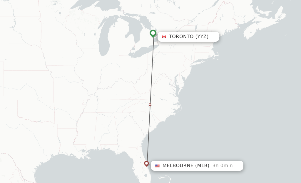 Direct (nonstop) flights from Toronto to Melbourne schedules