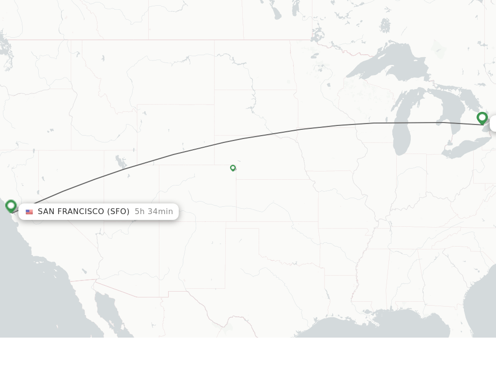 Direct (nonstop) flights from Toronto to San Francisco schedules