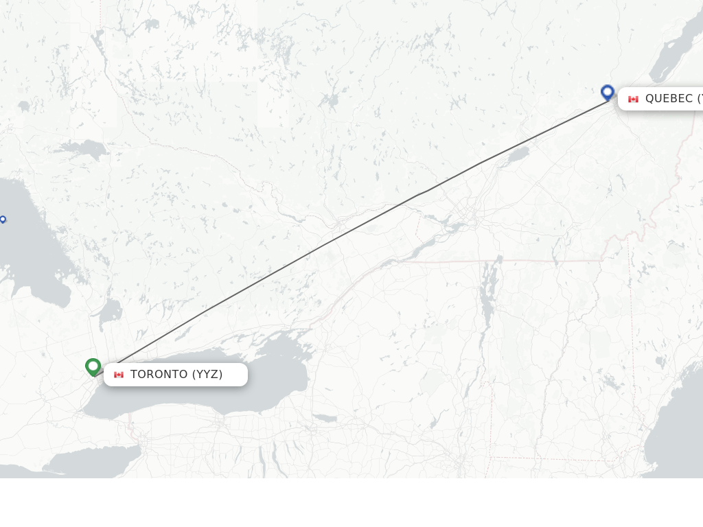 Direct (nonstop) flights from Toronto to Quebec schedules