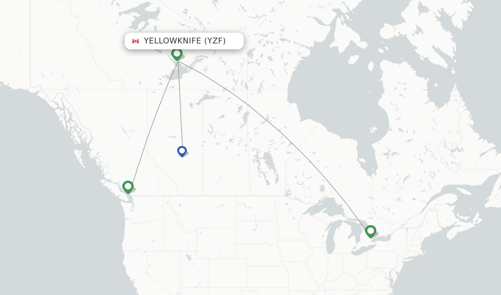Air Canada flights from Yellowknife, YZF