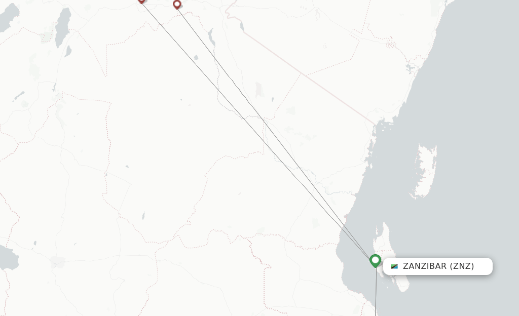 Air Tanzania flights from Zanzibar, ZNZ