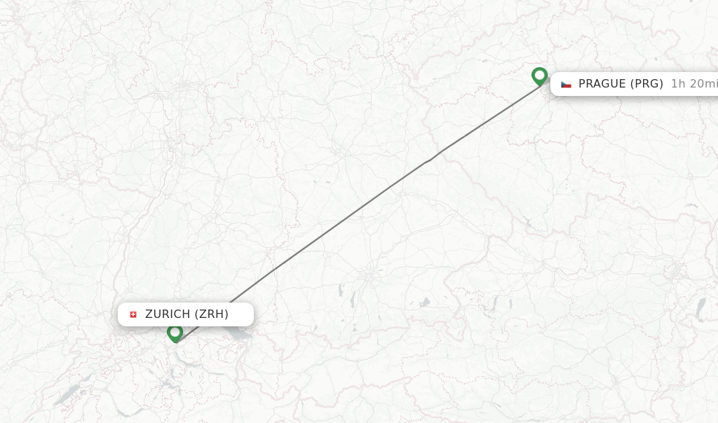 Direct (nonstop) flights from Zurich to Prague schedules