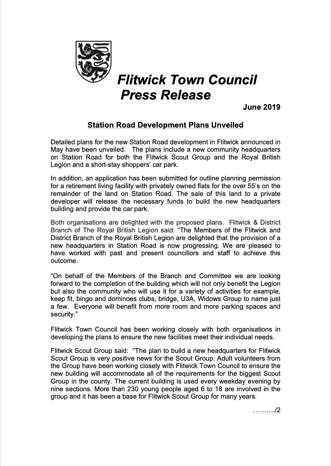 Station Road Development Plans Unveiled Flitwick Town Council