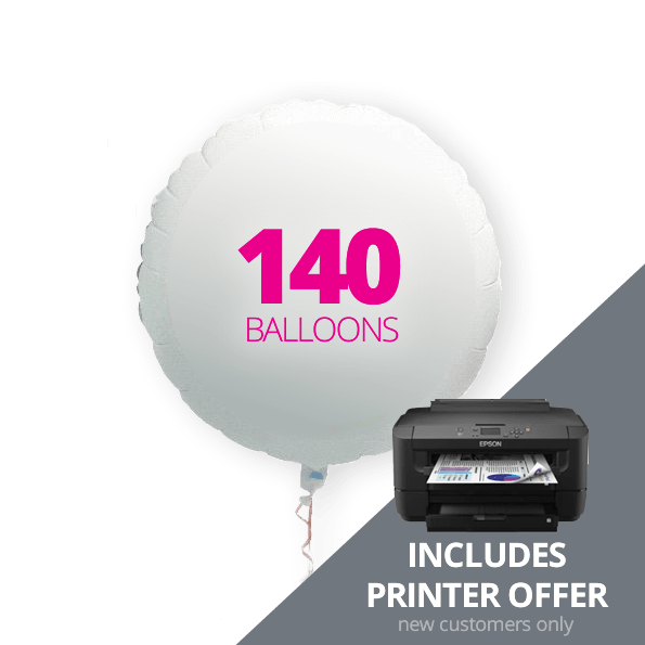 140 Balloons and Printer (Printer sent separately) Floato