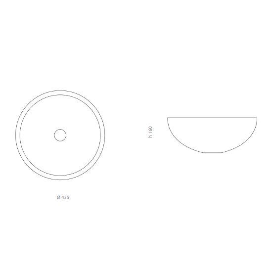 Glass Design Luxor Round Ιταλικός Επιτραπέζιος Νιπτήρας Μπάνιου Ø43