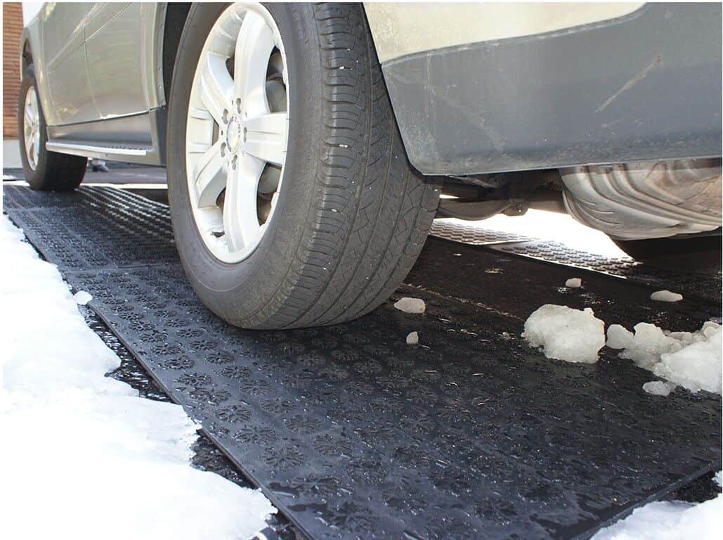 Heated Mats Melt Snow, Providing Warmth