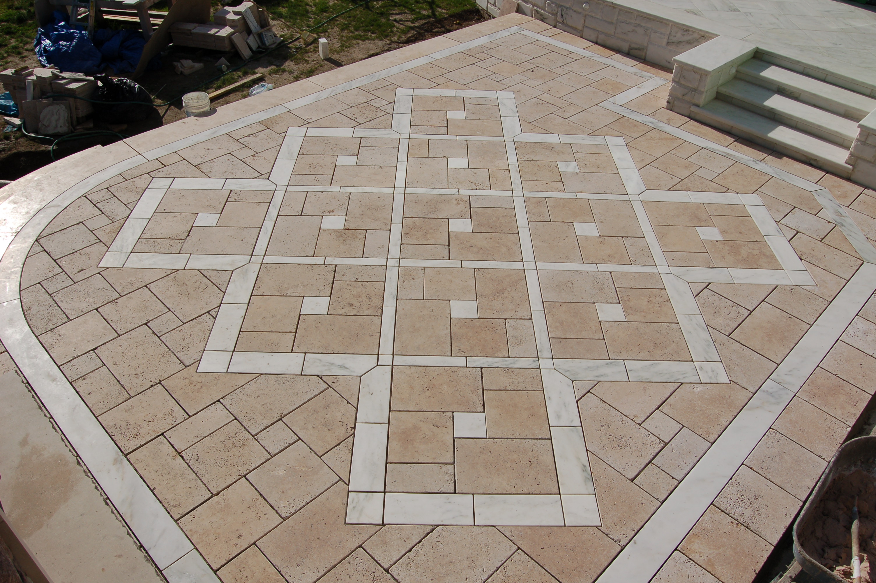 Travertine And Vermont Danby Marble Floor Design Florentine