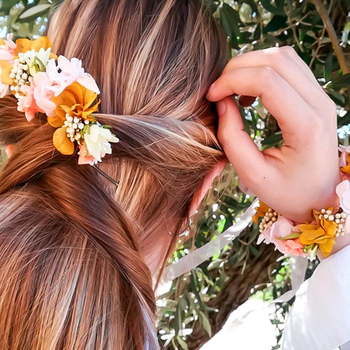 Adornos para el pelo de Comunión Flores Castillon