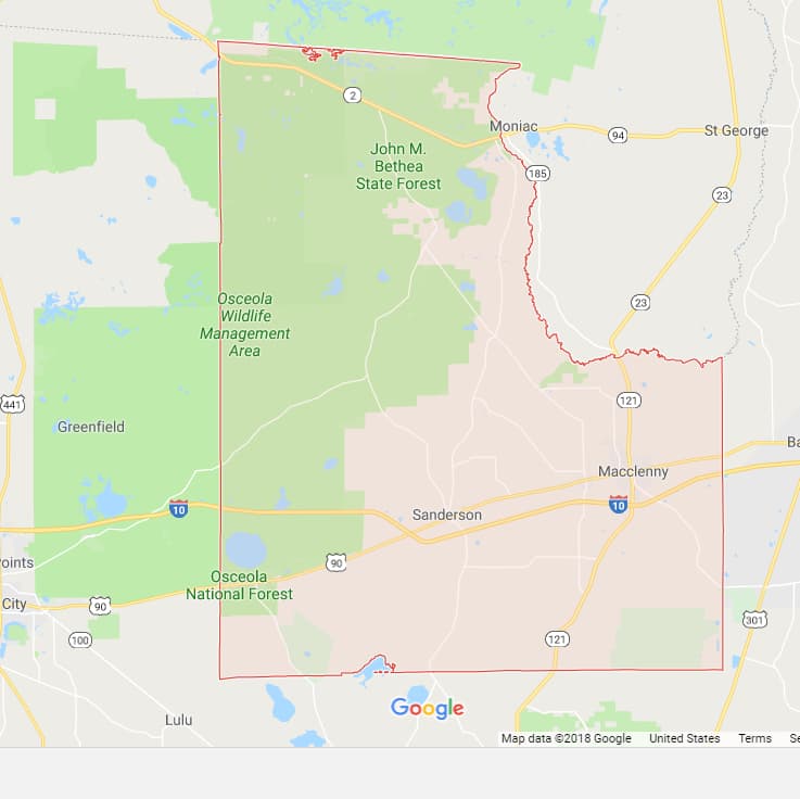 All 67 Florida County Interactive Boundary and Road Maps