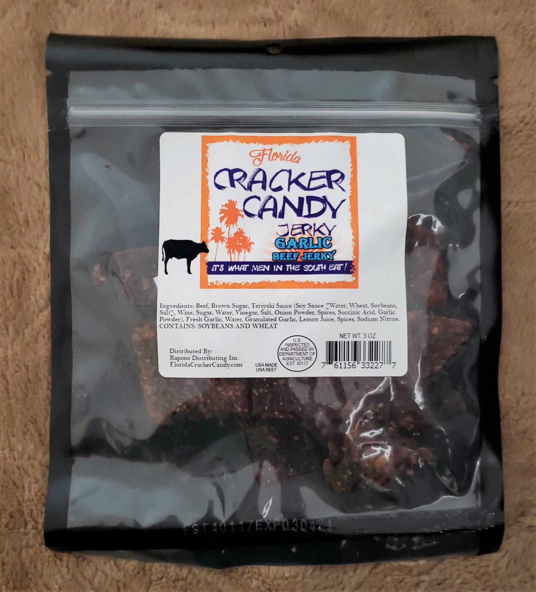 Garlic Beef Jerky Florida Cracker Candy Jerky