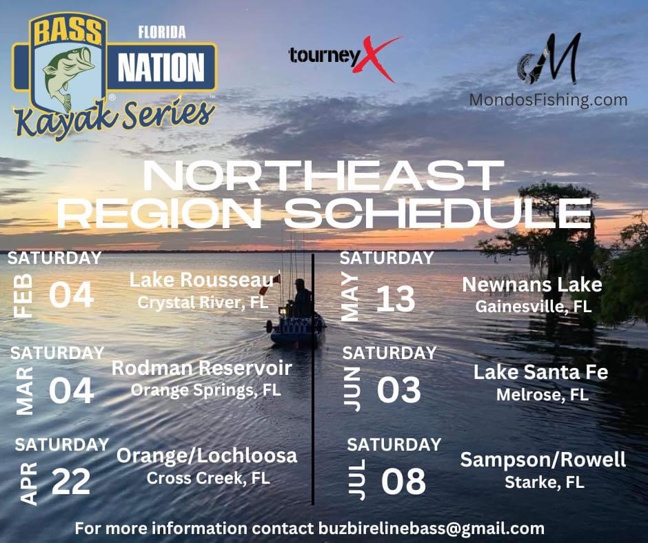2023 Florida Bass Nation Kayak Series Schedule Florida B.A.S.S. Nation