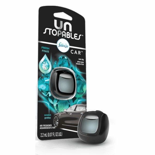 Febreze Car Vent Clips Air Freshener and Odor Eliminator, Unstoppable Fresh