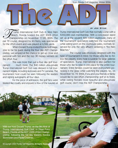 The ADT, The 11th annual ADT Championship at Trump International Golf Club
