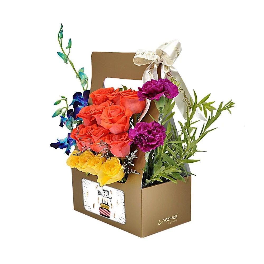 Happy Birthday customized flower box Florist Chain Flower Delivery