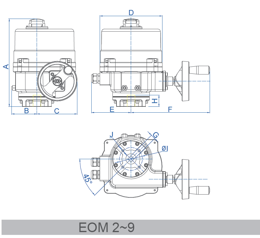 China EOM29 Series Basic Type Quarter Turn Electric Actuator