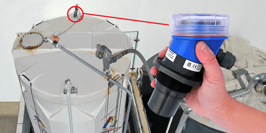 Hydrochloric Acid Bulk Tank Ultrasonic Level Measurement Flowline Liquid & Solid Level Sensors