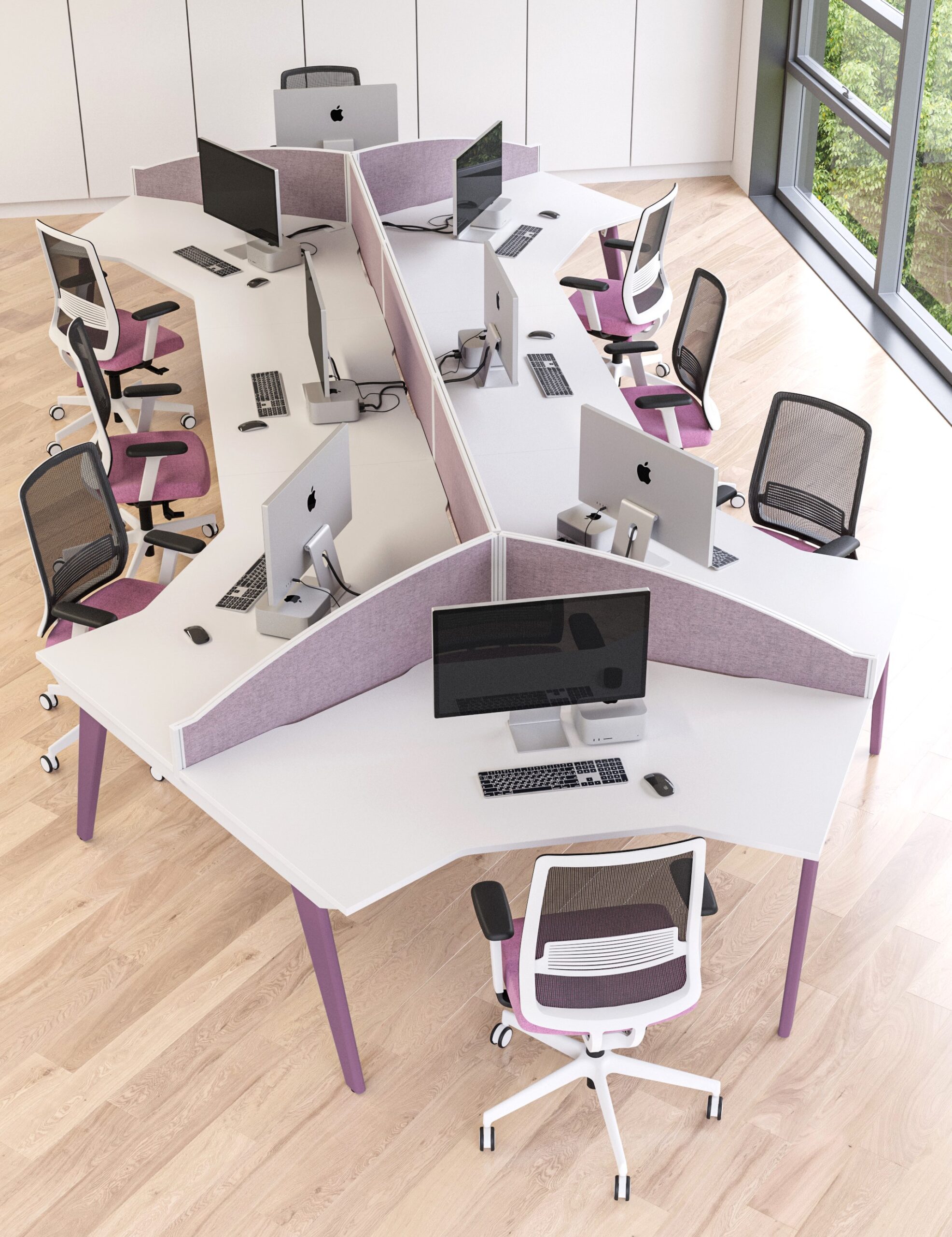 Poise Combination 120 Degree Workstations Floyds Office Furniture
