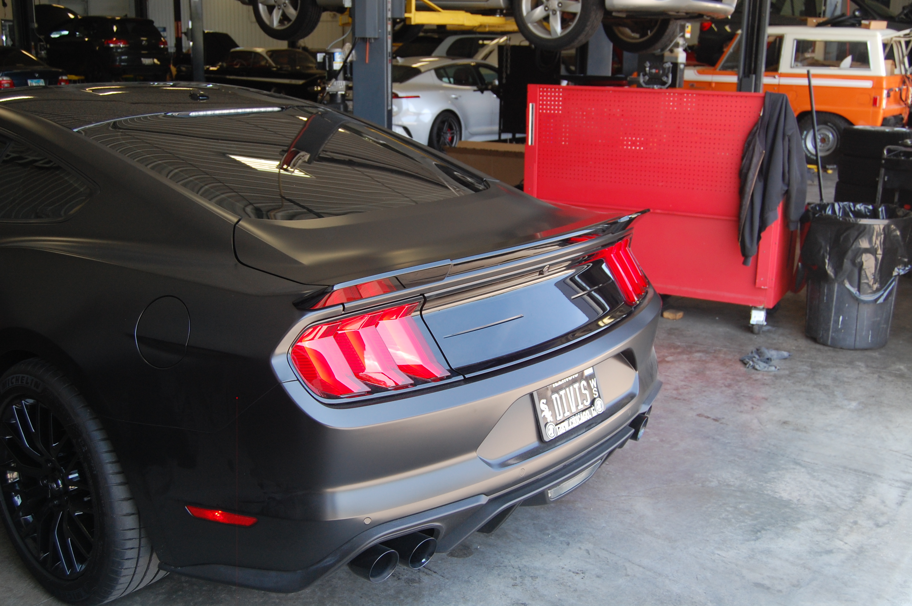 ROUSH Mustang Rear Spoiler Install Rear Left Side Shot Far Car Repair, & Performance Fluid