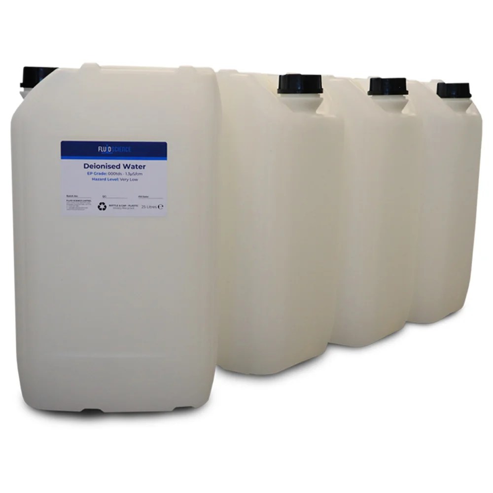 Deionised Water 16 x 25 Litre Drums Fluid Science