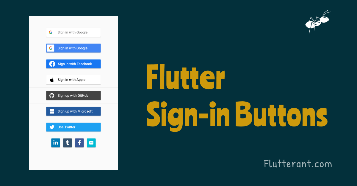 Amazing package for Flutter Signin buttons FlutterAnt