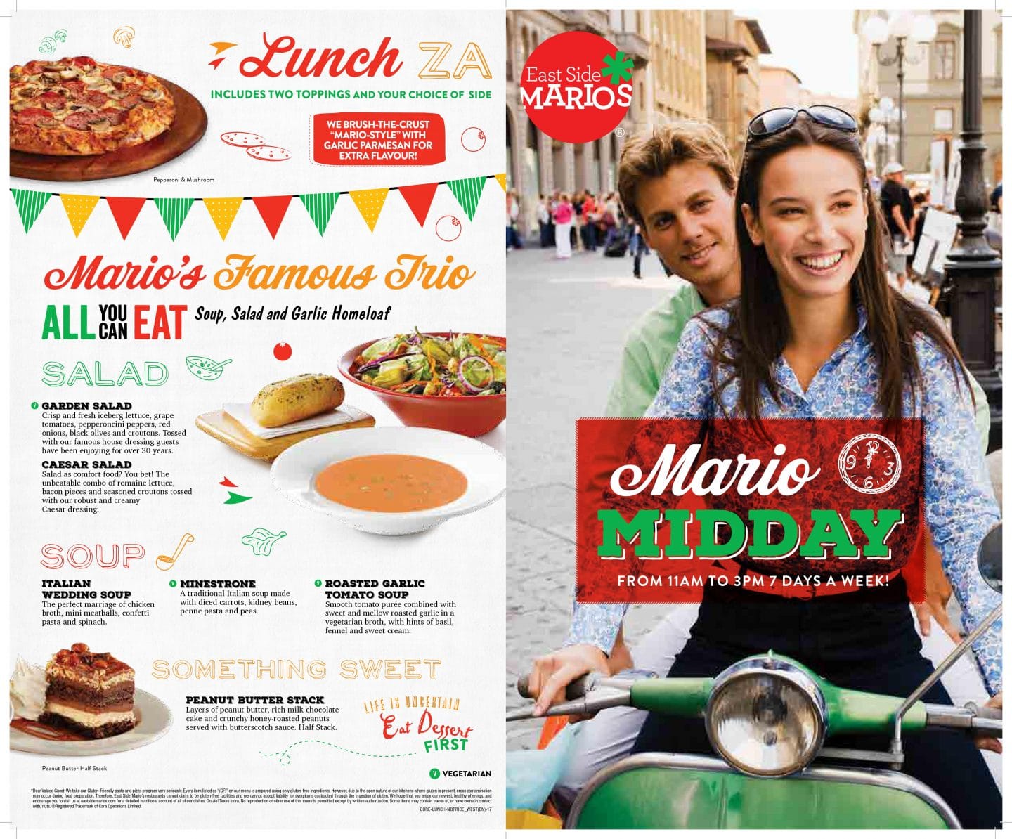 East Side Mario's Menu Specials & Nutrition