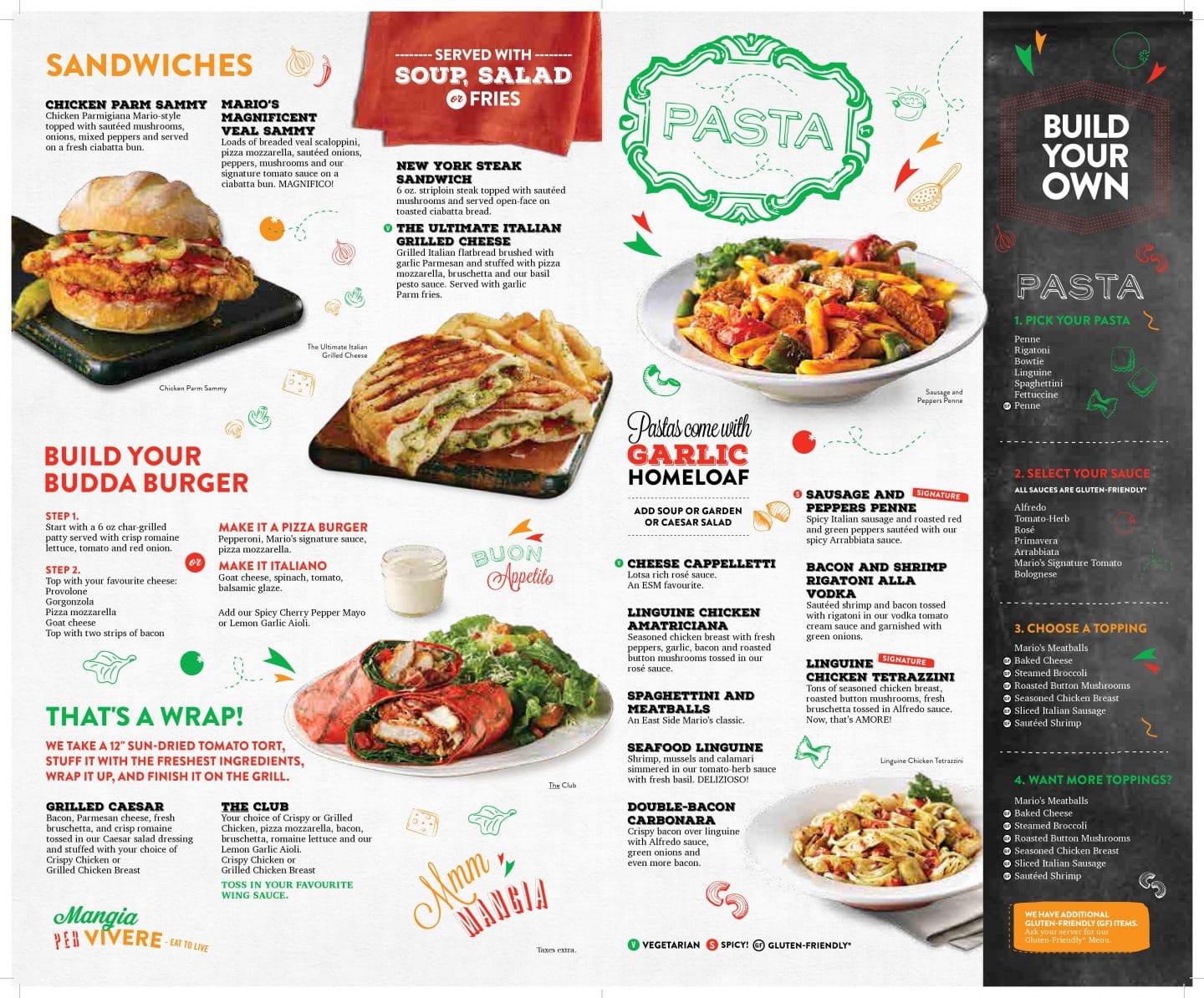 East Side Mario's Menu Specials & Nutrition