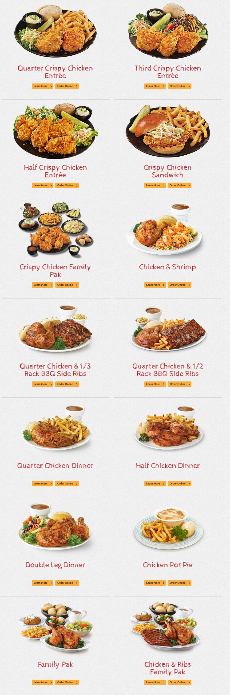 Swiss Chalet Menu Rotisserie & Grill Menu