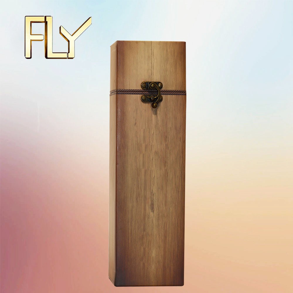 Stylish Wood Grain Paper Wine Packaging Box for Gifting