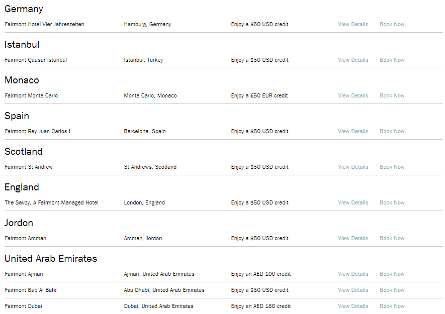 Enjoy a 50 to 120 Daily Credit at Fairmont Hotels with this Promo