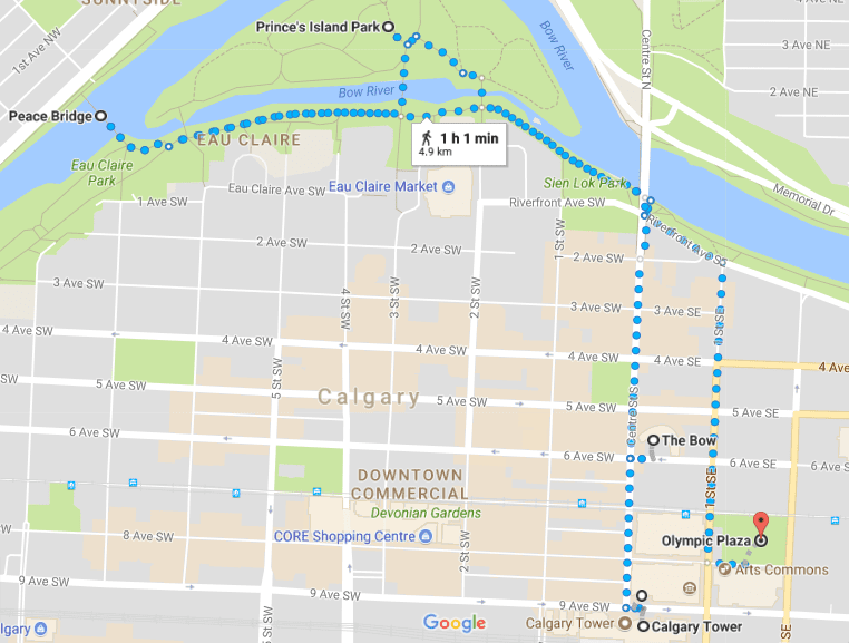 Calgary Walking Paths Map Travel Experience Calgary, Alberta (Canada) Flying High On Points