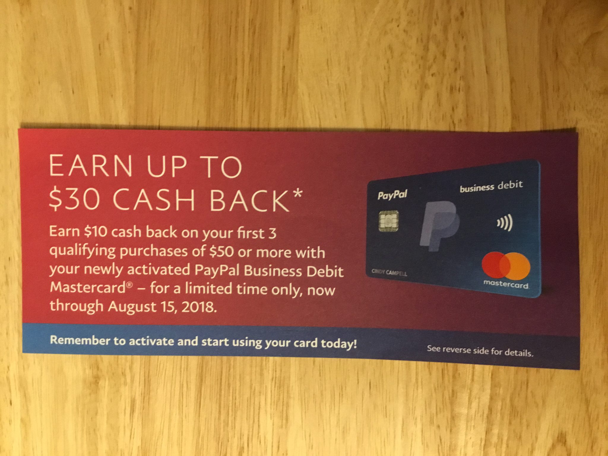 Earn Up To 30 Cash Back With The PayPal Business Debit Mastercard