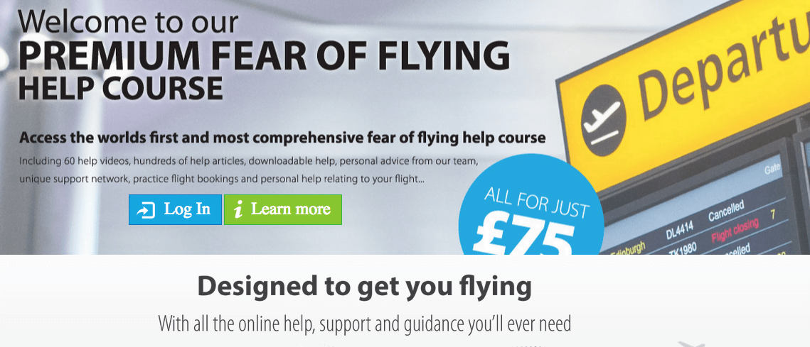 The Premium OnLine Course Fear of flying help from Flying without