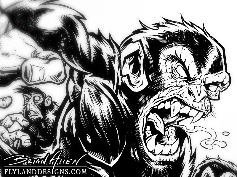 Barrel Of Evil Monkeys TShirt Illustration Flyland Designs, Freelance Illustration and