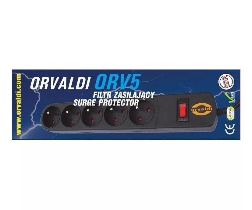 Orvaldi ORV5 3m Power strip with surge protection 210J,